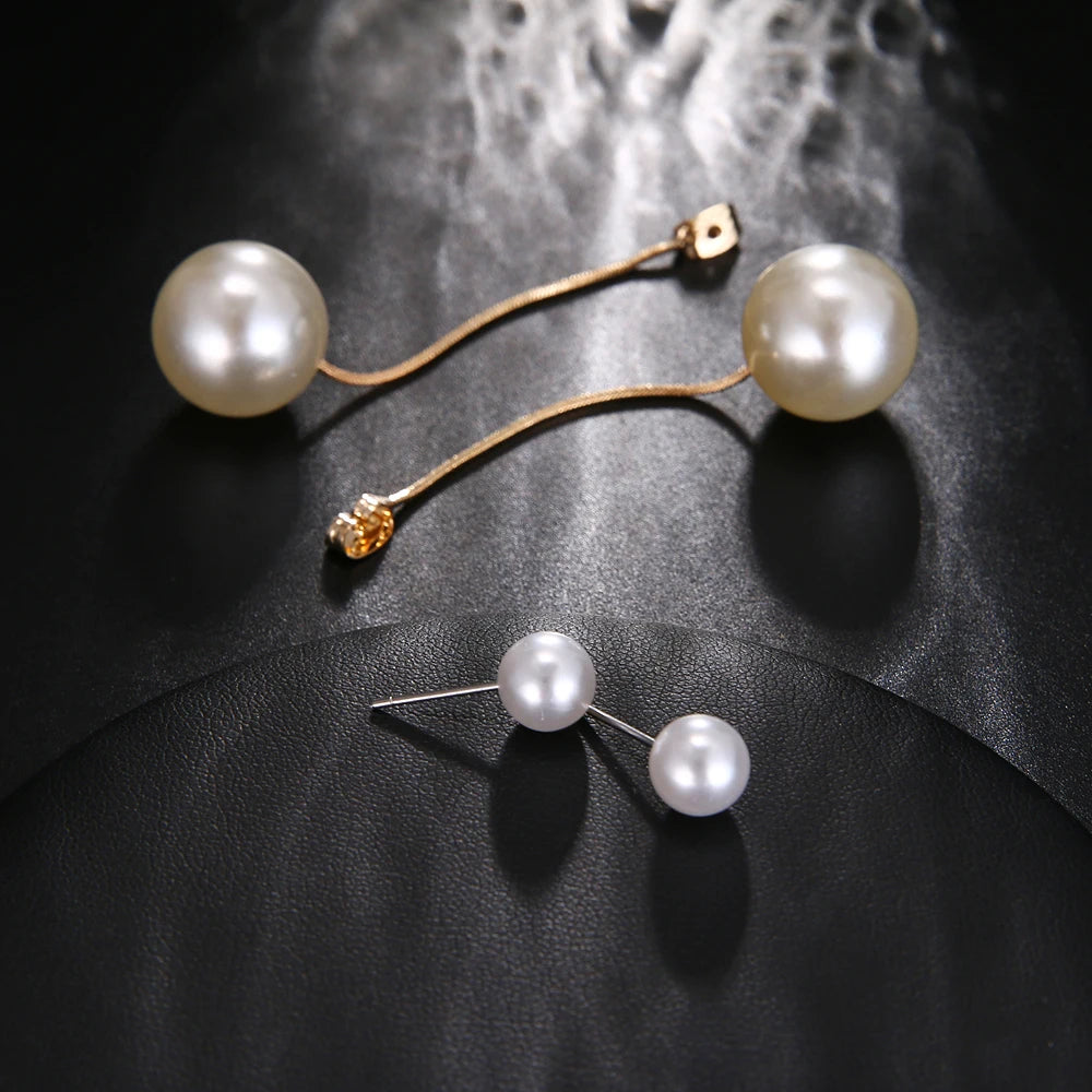 Long Tassel Pendant Dangle EarringsFor Women Irregular Imitation Pearl Drop Earring Gold Color Fashion Jewelry