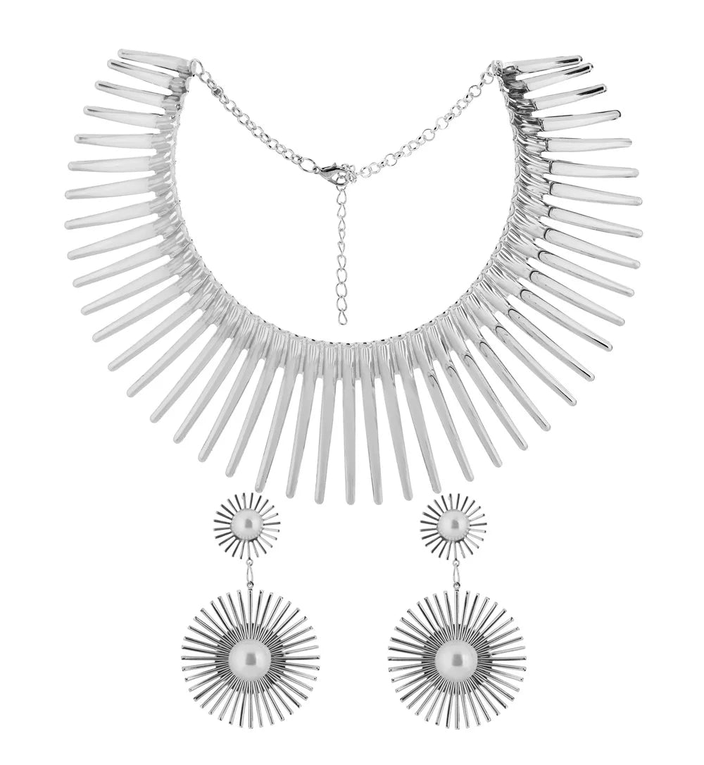 Ensemble Collier Plastron et Boucles d'Oreilles en Or