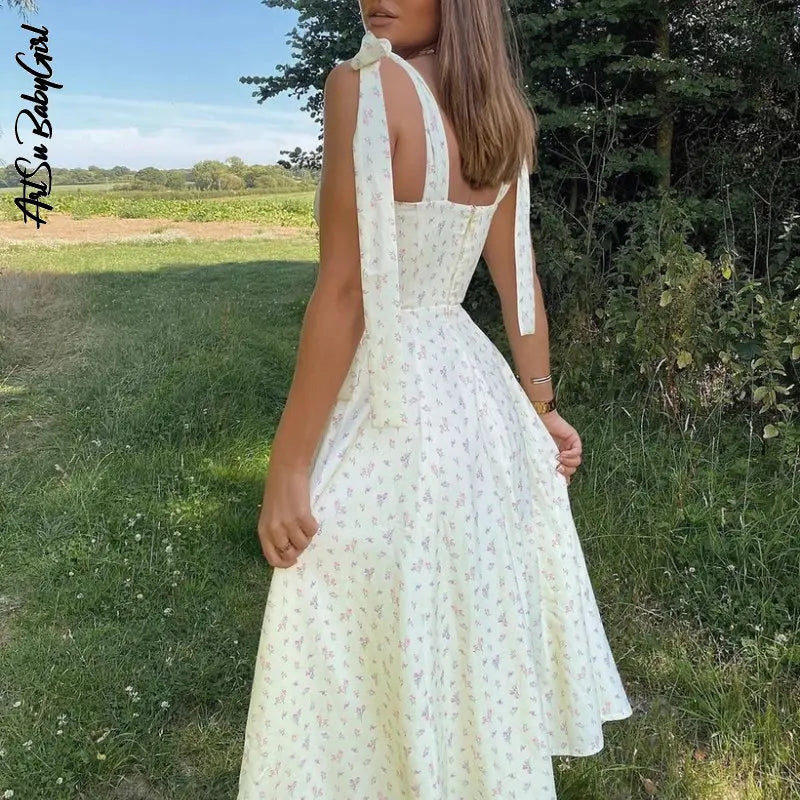 Robe d'Été Florale Sans Manches pour Femme